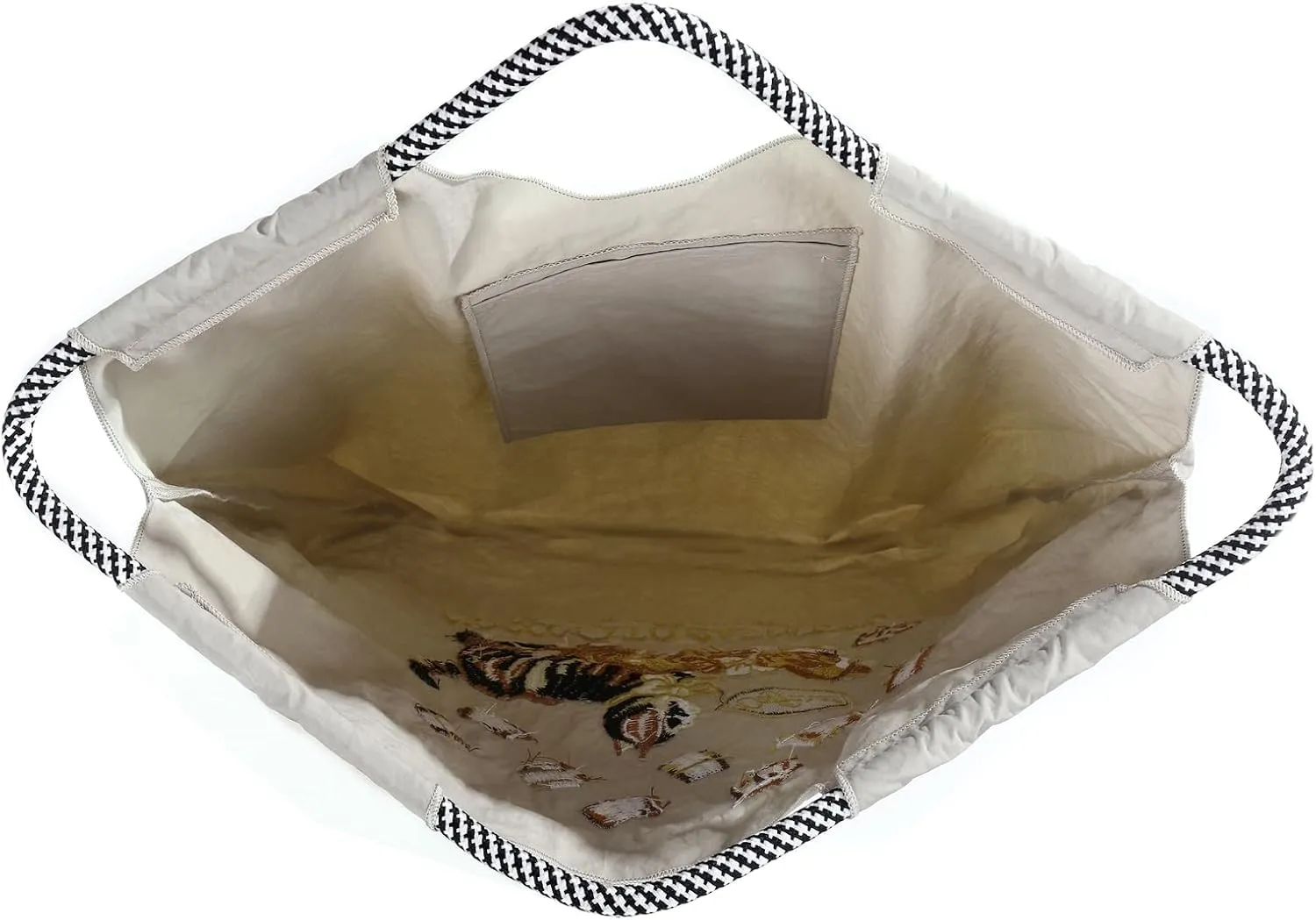 Women fashion handbag embroidered with nylon cat pattern handbag is a shopping bag for travel, beach birthday gifts
