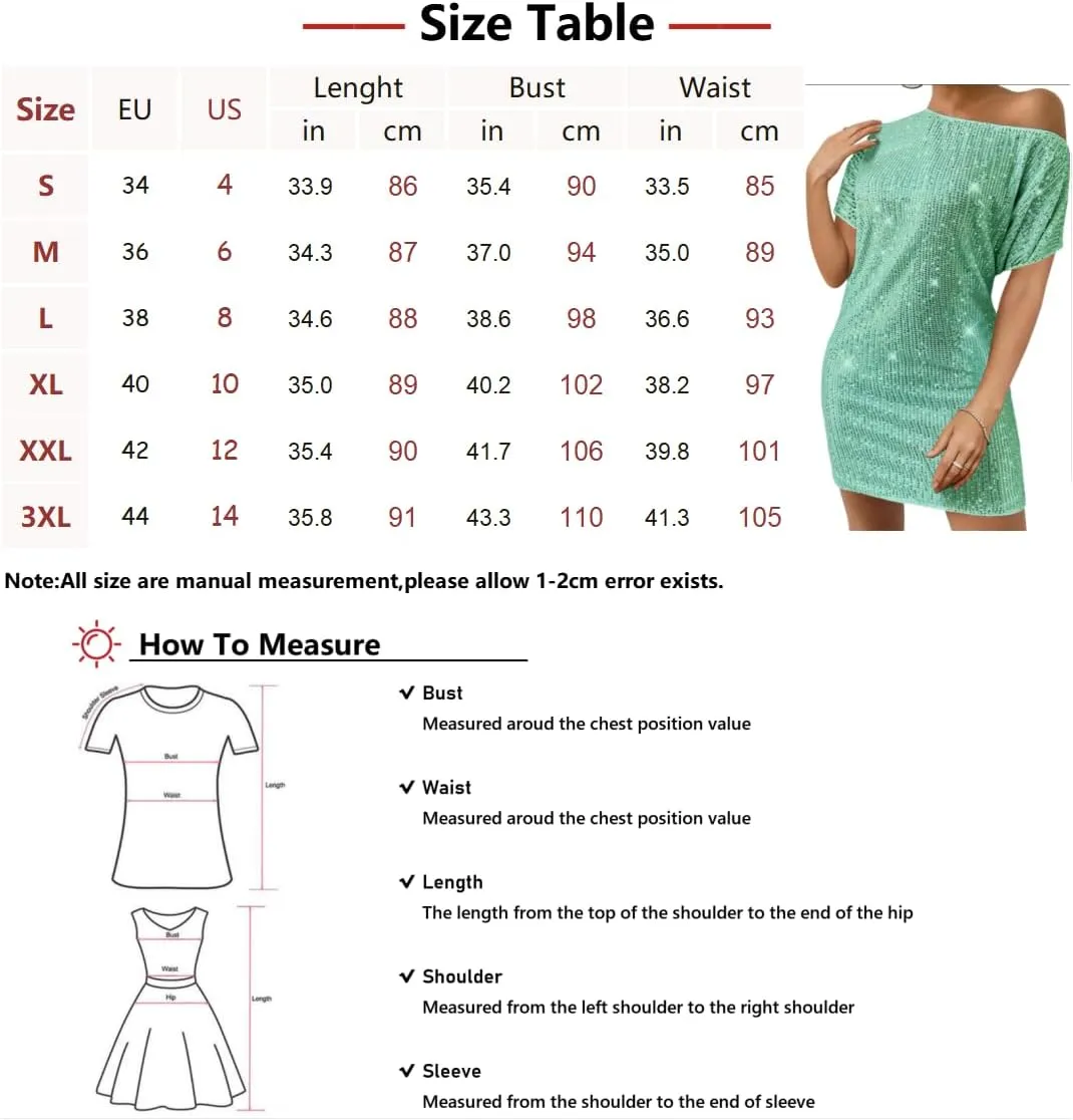 Women Fashion Summer Dress Short Sleeve Off Shoulder Mini Dress Sequin Sexy Party Dresses Casual Vacation Sundress