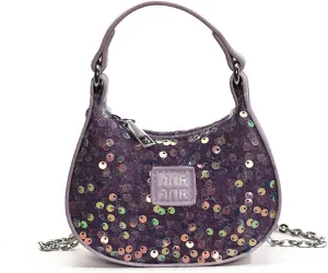 Women Girls Evening Handbag Small Sequin Evening Crossbody Bag Top Handle Clutch Glitter Shoulder Purse Wedding Party