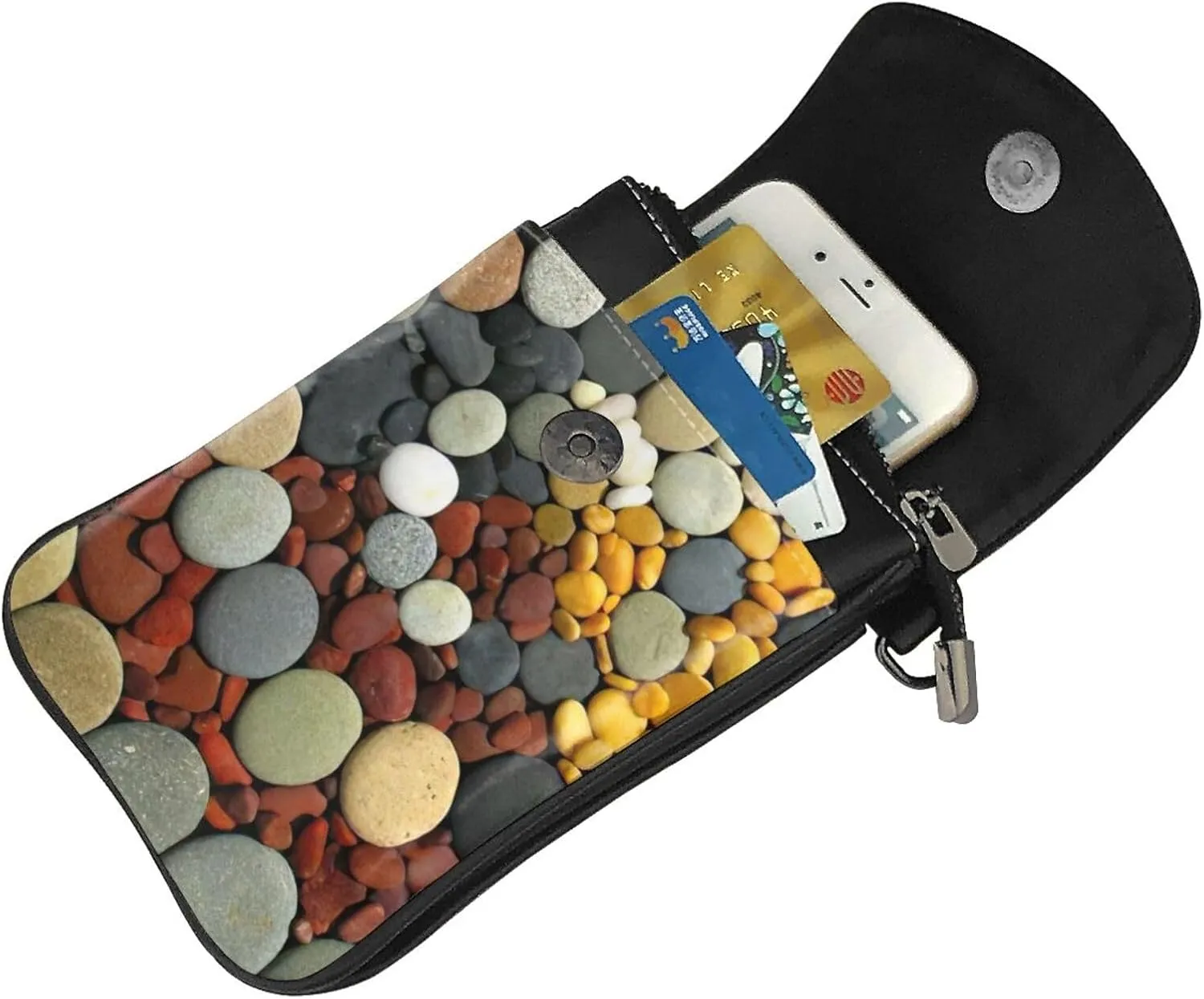 Women PU Leather Kawaii Embroidered Cute Mini Colorful Boho Floral Print Crossbody Cell phone Bag/Coin Purse