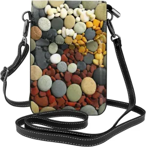 Women PU Leather Kawaii Embroidered Cute Mini Colorful Boho Floral Print Crossbody Cell phone Bag/Coin Purse