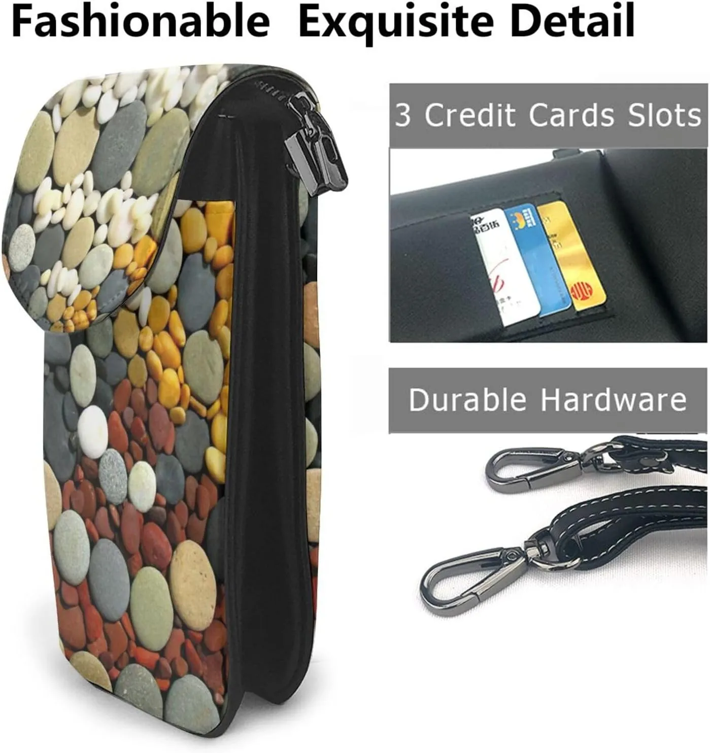 Women PU Leather Kawaii Embroidered Cute Mini Colorful Boho Floral Print Crossbody Cell phone Bag/Coin Purse