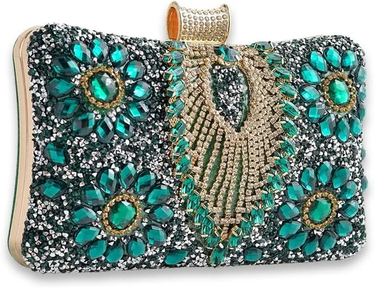 Women Rhinestone Evening Bag Multicolor Clutch Bag Bridal Wedding Purse Luxury Crystal Handbag Glitter Shoulder Bag