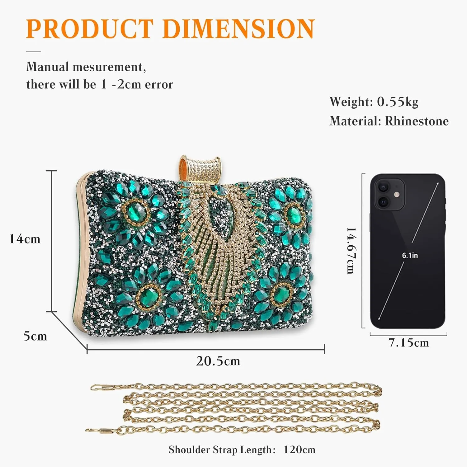 Women Rhinestone Evening Bag Multicolor Clutch Bag Bridal Wedding Purse Luxury Crystal Handbag Glitter Shoulder Bag