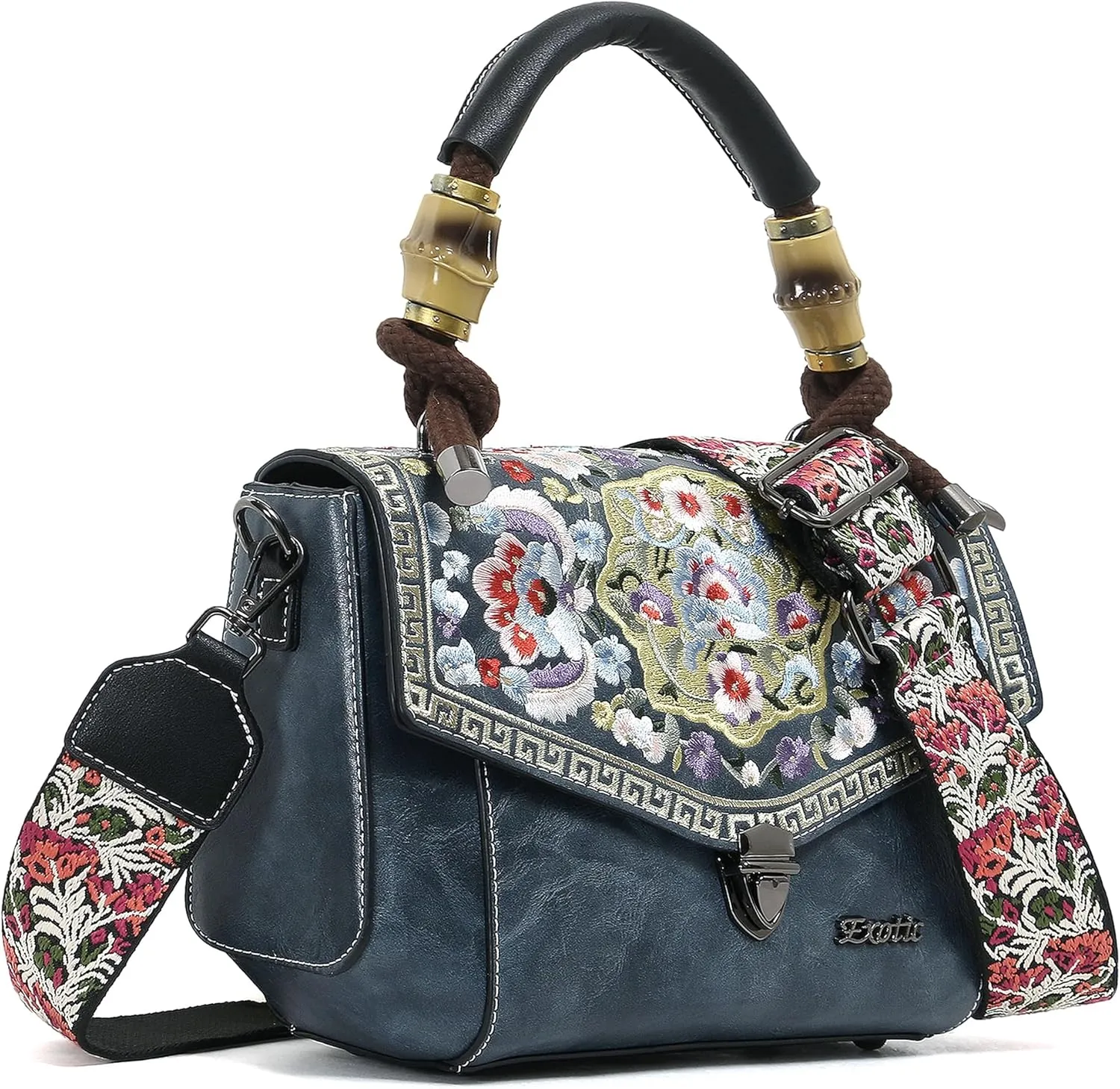 Women Satchel Vintage Retro Embroidery Sling Bag