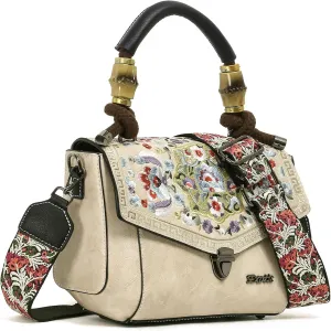 Women Satchel Vintage Retro Embroidery Sling Bag