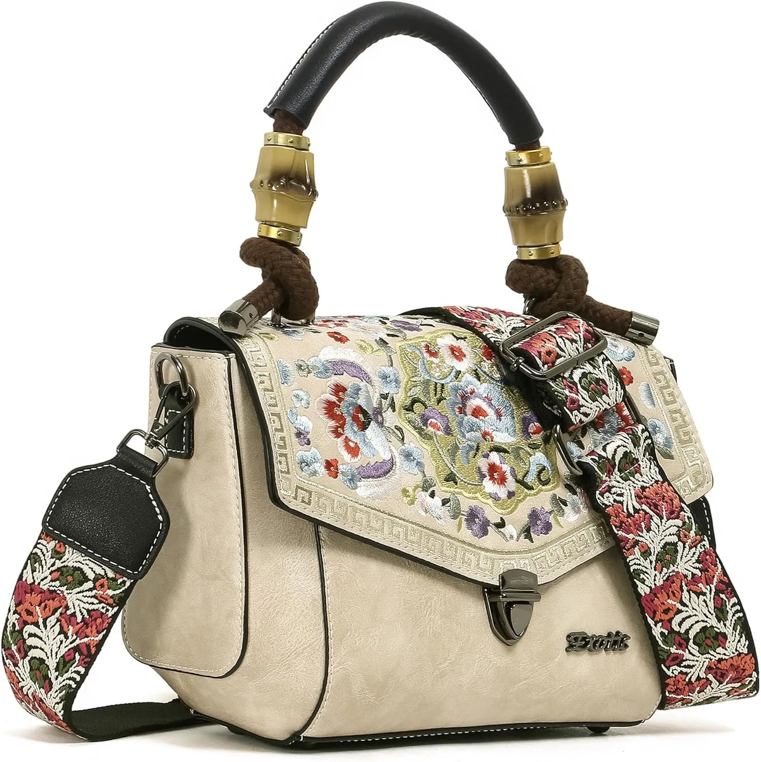 Women Satchel Vintage Retro Embroidery Sling Bag