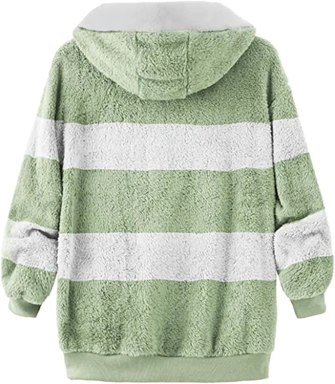 Womens 2024 Winter Fuzzy Fleece Jacket Fur Fluffy Hooded Jacket Coat Color Block Patchwork Coats Warm Overcoat Outwear