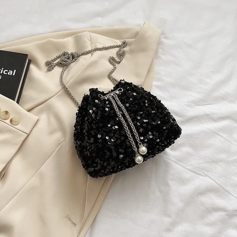 Women's Fashion Personality Sequin Korean Style Western Crossbody Bags