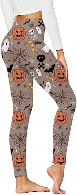 Women's Halloween Funny Skinny Leggings Compression Pants for Yoga Running Daily Fitness Women's Halloween Funny