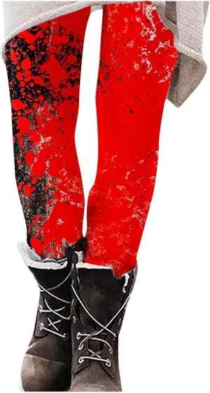 Women's Halloween Pumpkin Leggings High Waist Slim Leggings Yoga Pants Stretchy Athletic Legging Tights Halloween