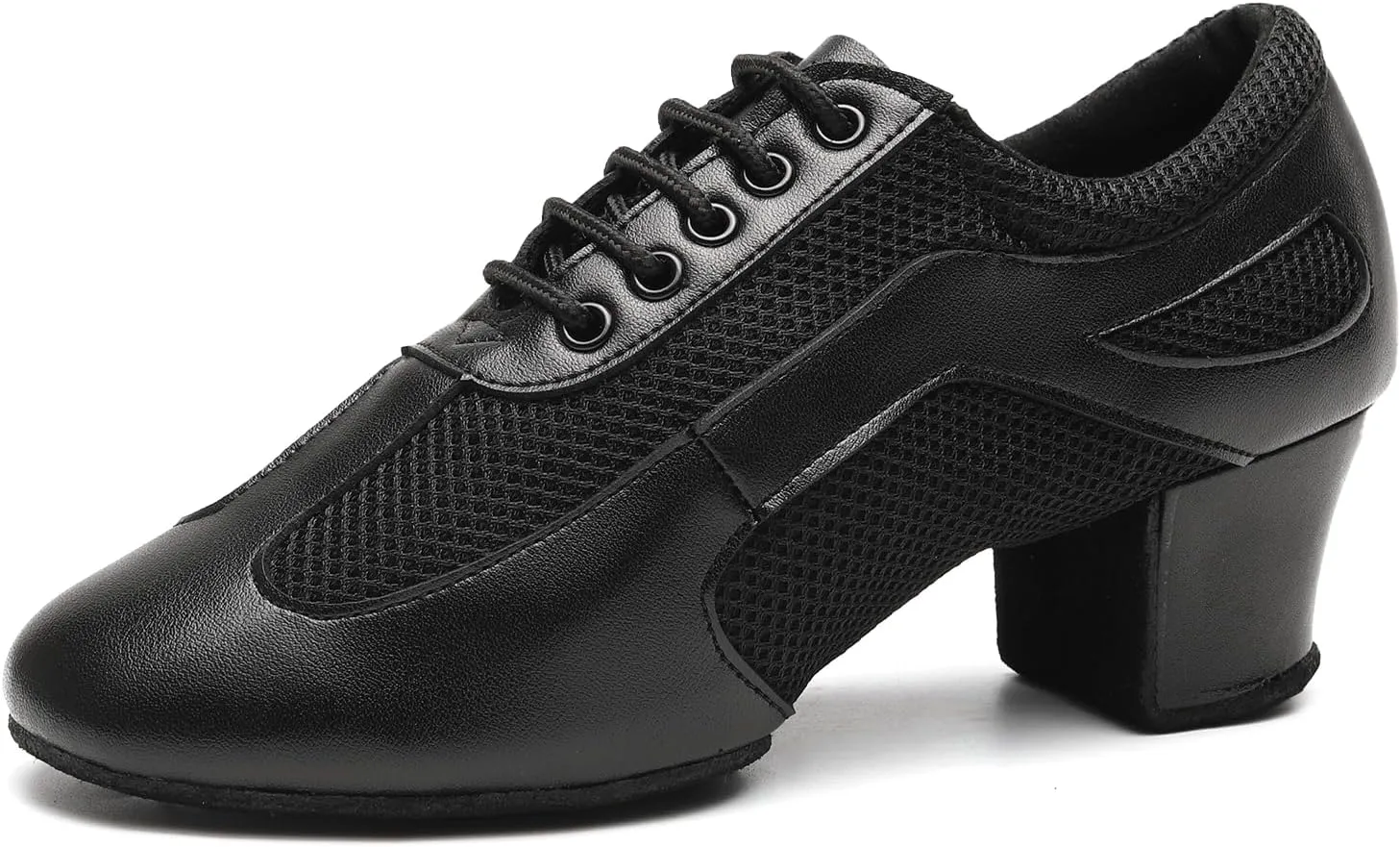 Women's Latin Dance Practice Shoes Closed Toe Ballroom Salsa Modern Dance Teaching Shoes with 2.5inch Heel