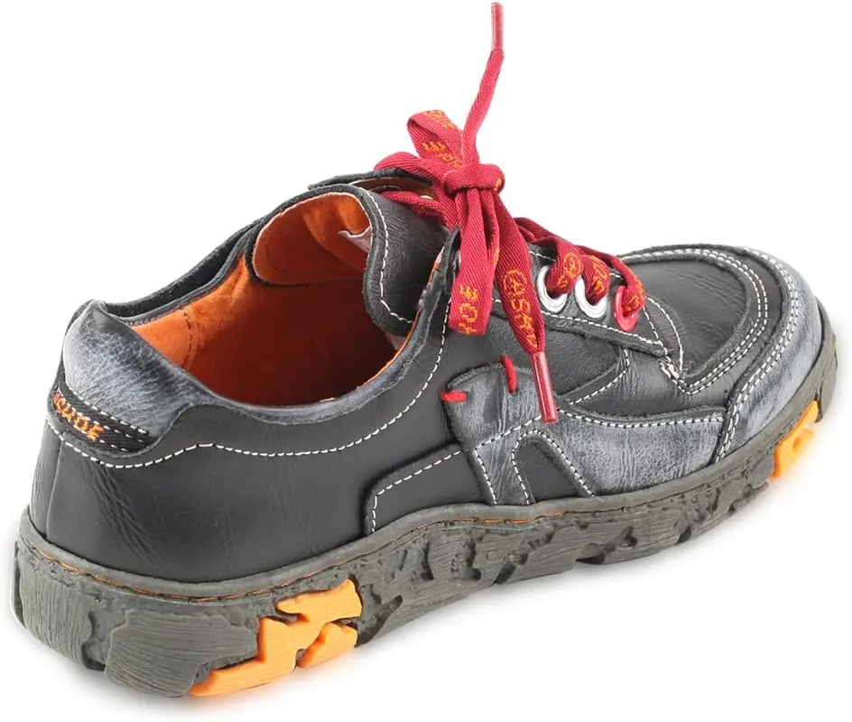 Women's Leather Patchwork Shoes Lace-Up Casual Shoes
