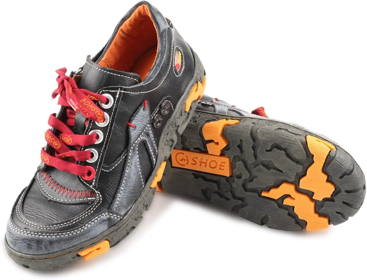 Women's Leather Patchwork Shoes Lace-Up Casual Shoes