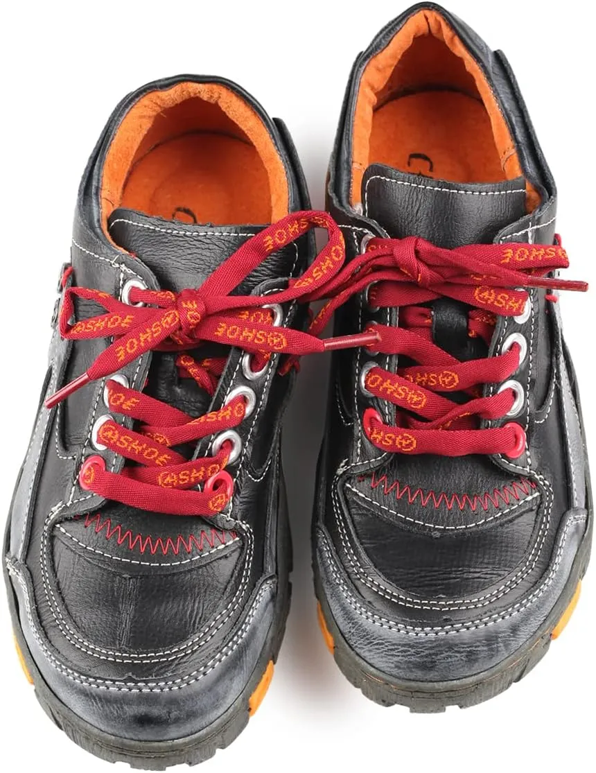 Women's Leather Patchwork Shoes Lace-Up Casual Shoes