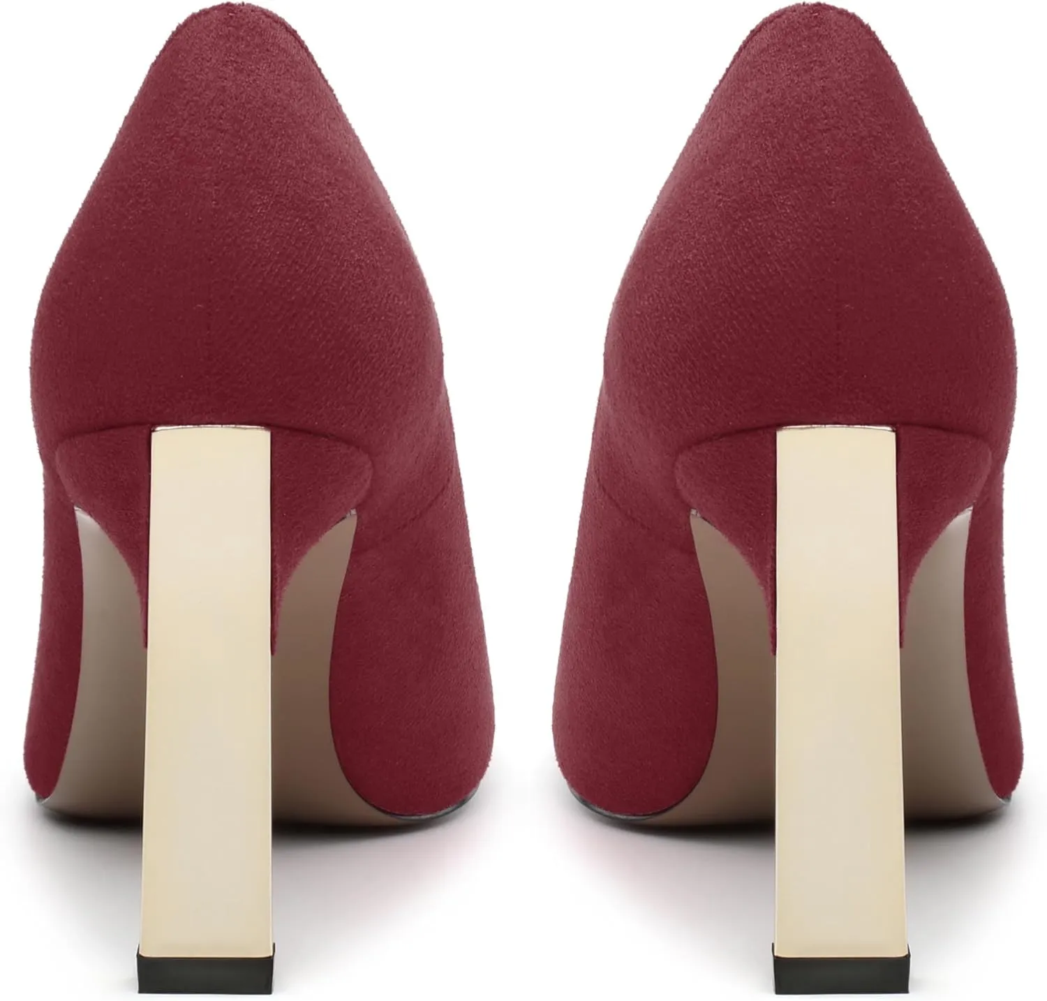 Women's Pumps, Square Toe High Heels, Fashion Patchwork Color Slip On Chunky Heel Shoes for Women