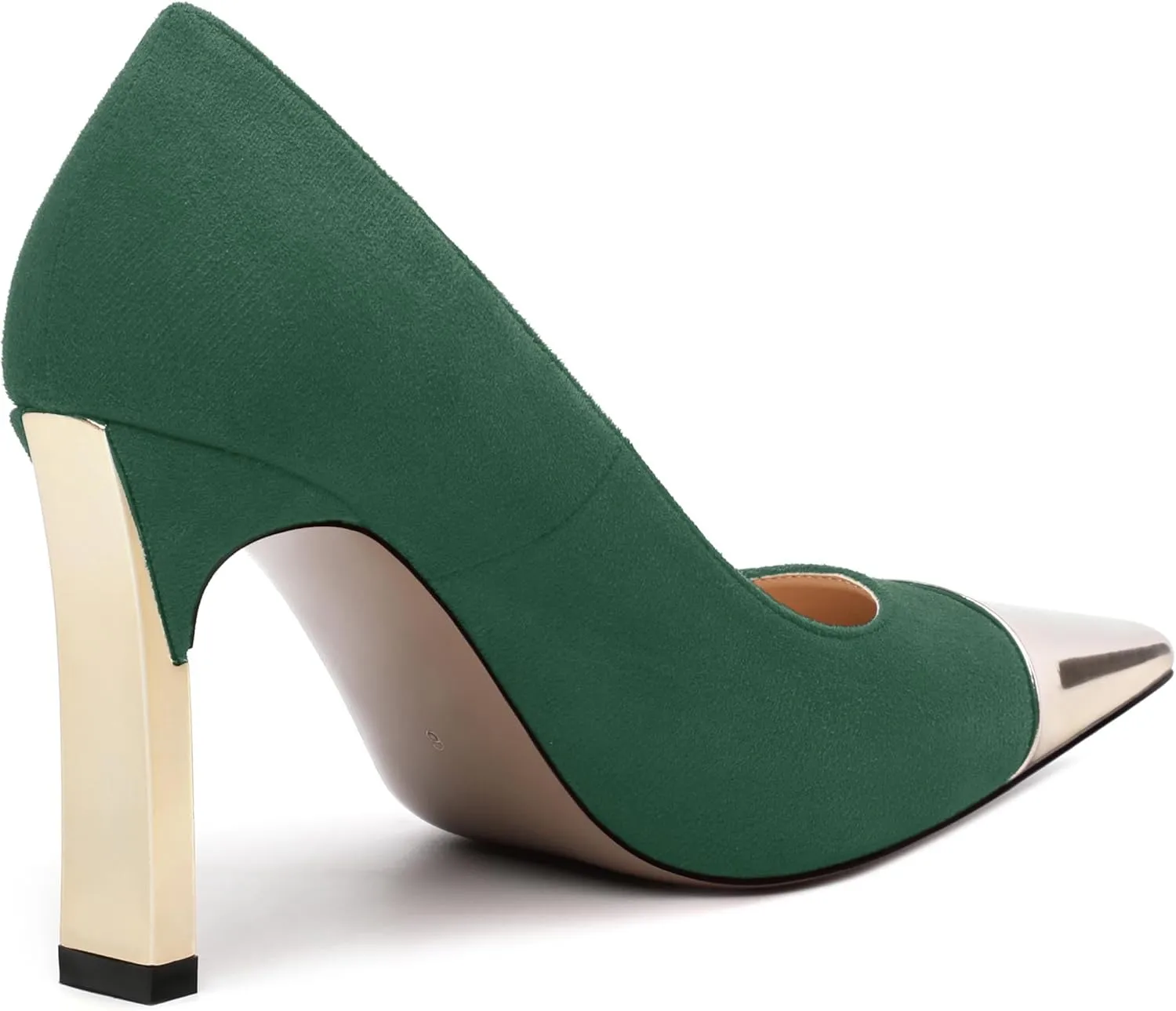 Women's Pumps, Square Toe High Heels, Fashion Patchwork Color Slip On Chunky Heel Shoes for Women