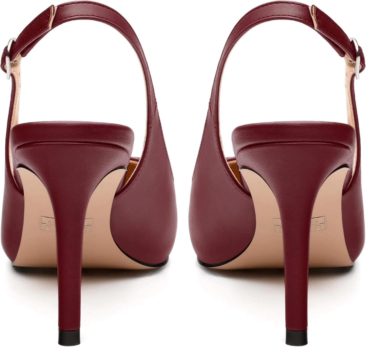Women's Pumps, Two Toned Patchwork Pointed Toe Stiletto High Heels, Fashion Slingback Buckle Pumps, Daily Working Party Shoes for Women