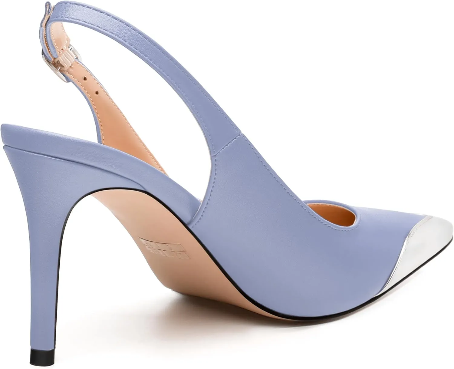 Women's Pumps, Two Toned Patchwork Pointed Toe Stiletto High Heels, Fashion Slingback Buckle Pumps, Daily Working Party Shoes for Women