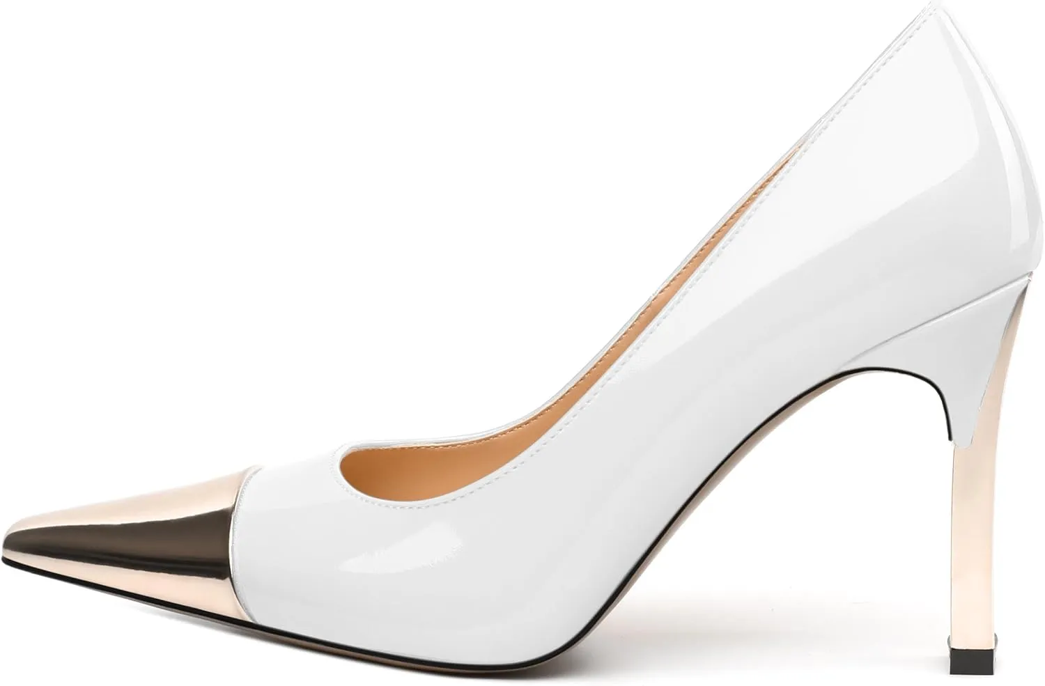 Women's Pumps, Two Toned Patchwork Square Closed Toe High Heels, Fashion Slip On Daily Dressy Shoes for Women