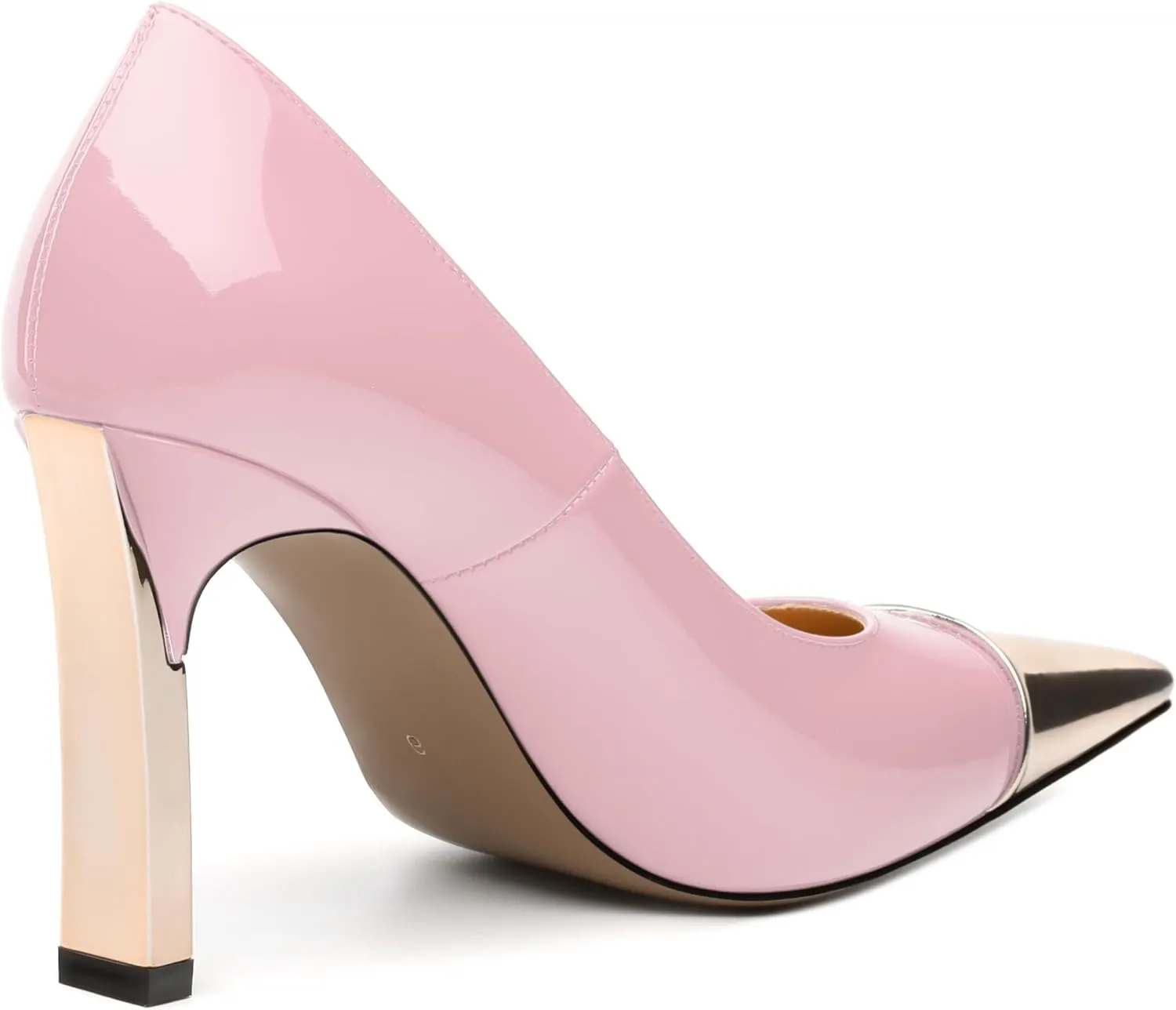 Women's Pumps, Two Toned Patchwork Square Closed Toe High Heels, Fashion Slip On Daily Dressy Shoes for Women