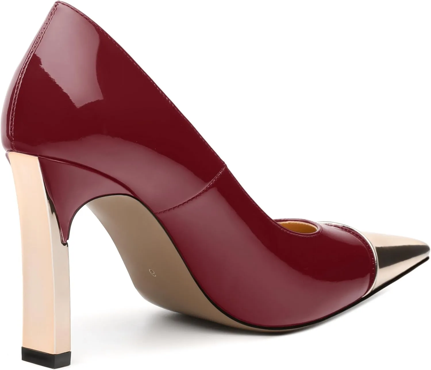 Women's Pumps, Two Toned Patchwork Square Closed Toe High Heels, Fashion Slip On Daily Dressy Shoes for Women