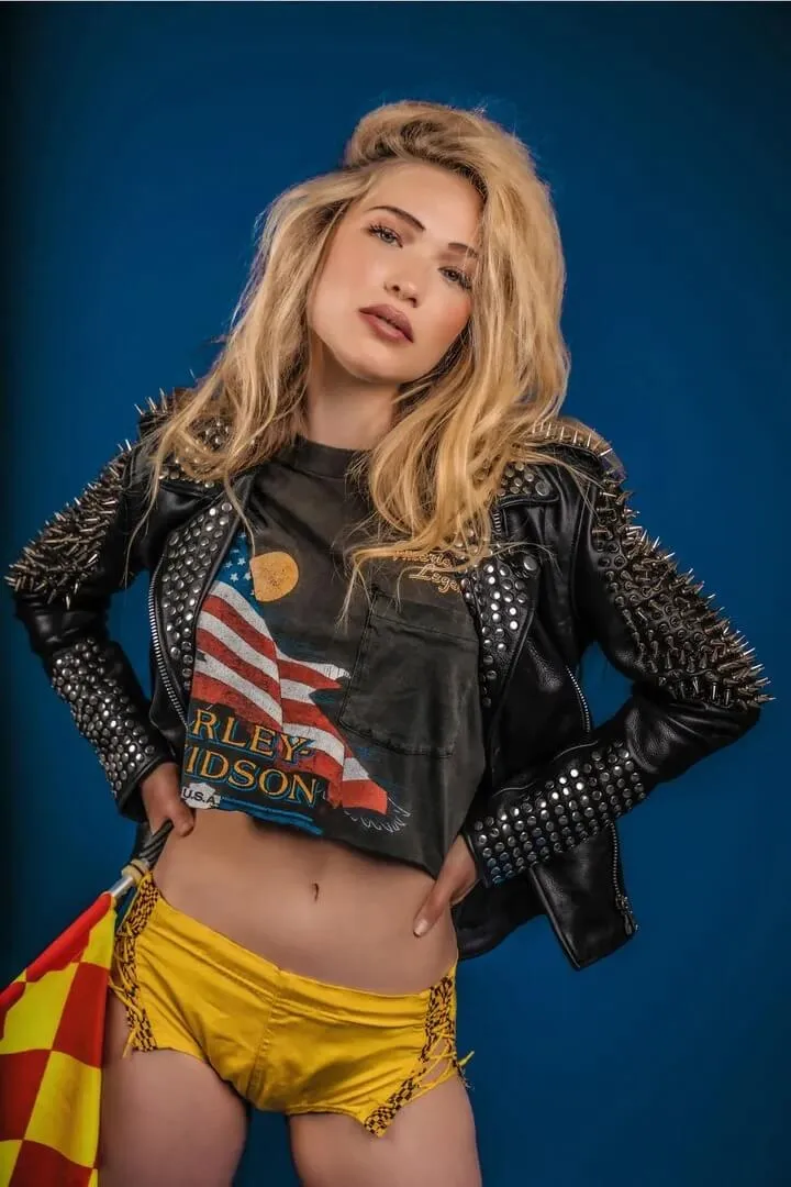 Women's Spiked Biker Studded Leather Jacket In Black