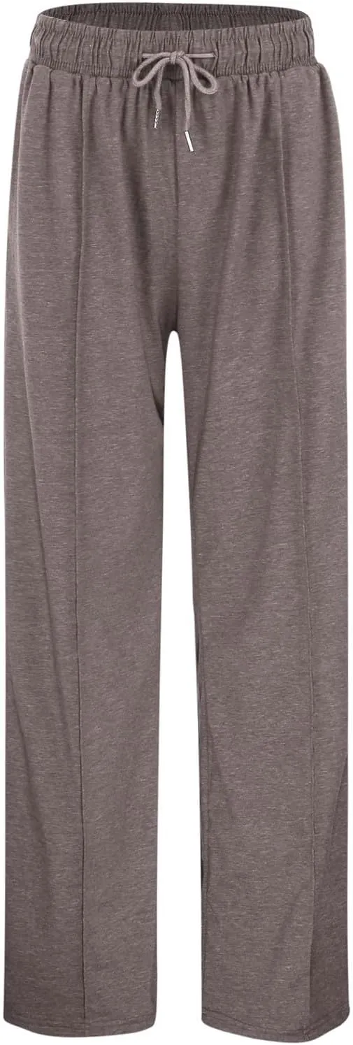 Womens Wide Leg Sweatpants High Waist Baggy Straight Leg Casual Drawstring Running Joggers Pants with Pockets