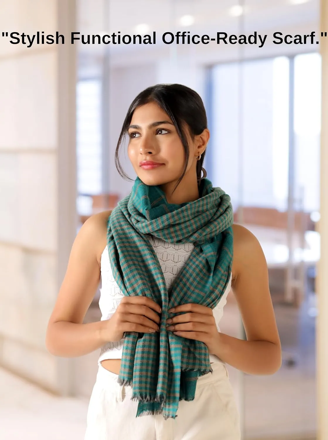 Womens Winter Scarf Fashion Cashmere Feel Plaid Scarfs for Evening Pashmina Shawls and Wraps Long Blanket Travel Scarf