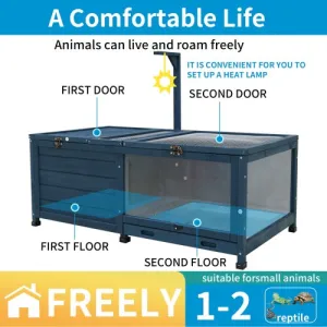 Wooden Habitat House for Small Animals & Reptiles – Waterproof