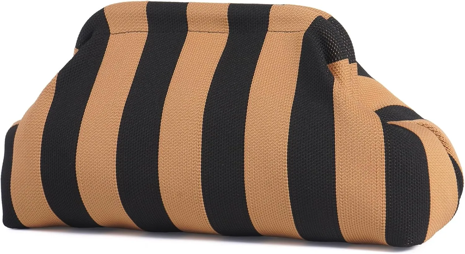 Woven Clutch Purses for Women,Summer Beach Purse for Vacation, Woven Striped Dumpling Bag,Crochet Evening Bags