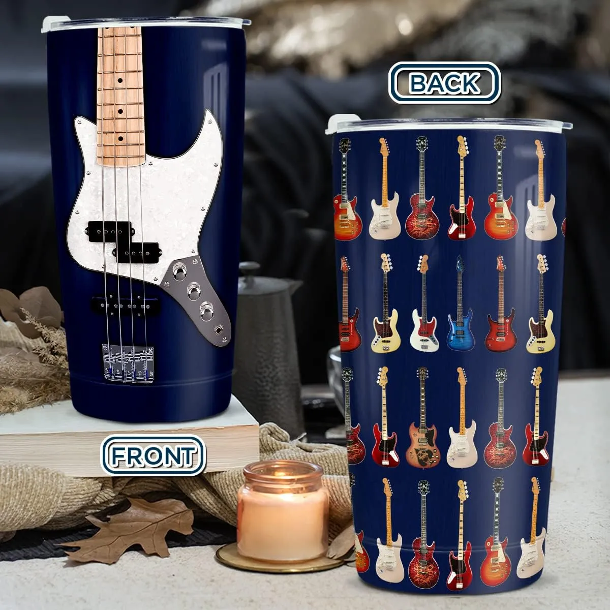 wowcugi Guitar Gifts Electric Guitar Tumbler Guitarist Gifts Stainless Steel Insulated 20oz Coffee Cups For Men Women Musician Lovers Players Christmas Birthday Accessories Gift