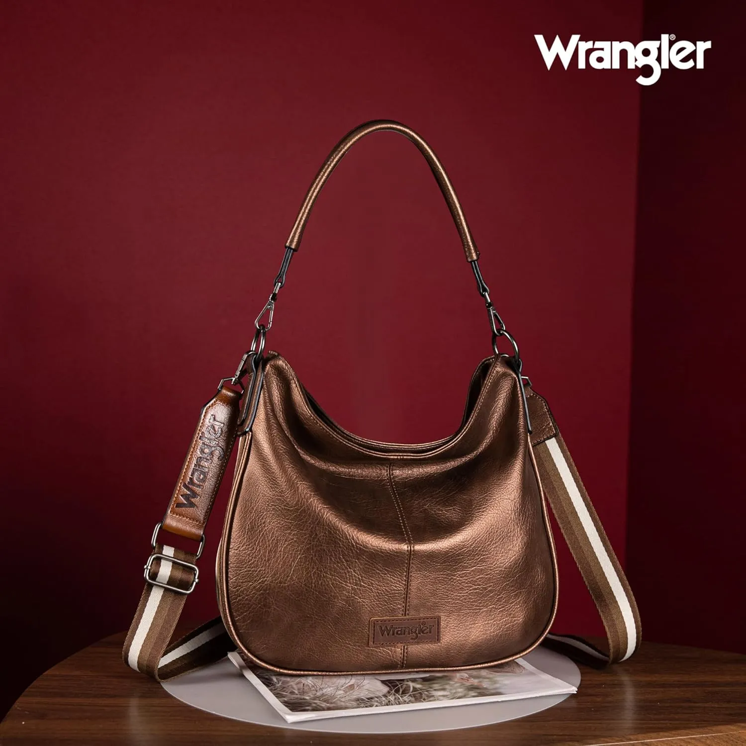 Wrangler Hobo Bags Large Crossbody Bag for Women Shoulder Purse Handbags with Adjustable Strap