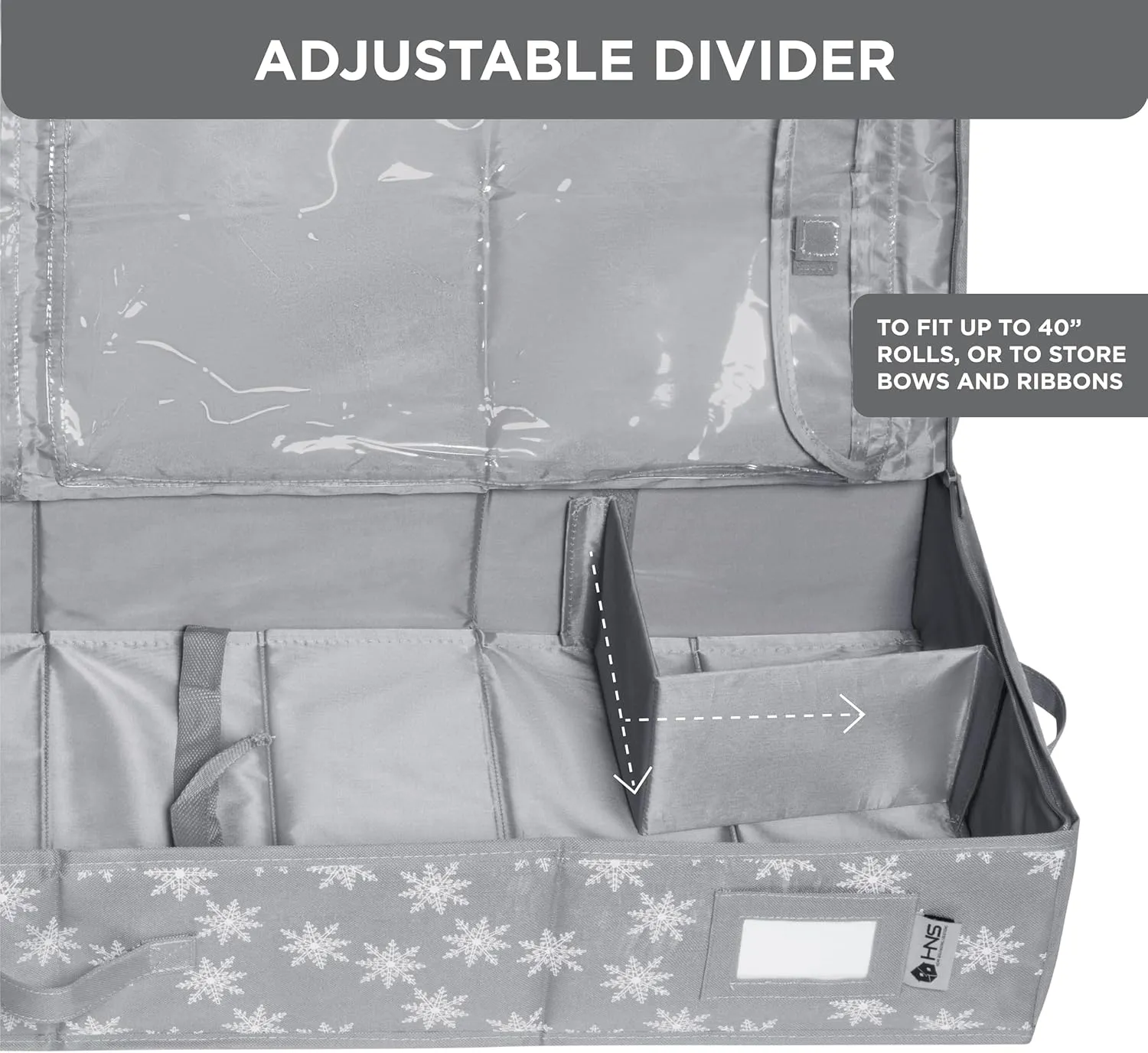 Wrapping Paper Storage Container – Fits up to 27 Rolls 1 3/8” Diam. - Underbed Gift Wrap Organizer Bags, Wrapping Paper Rolls, Ribbon, and Bows - Under Bed- Durable Material 600D - Up to 40" Rolls
