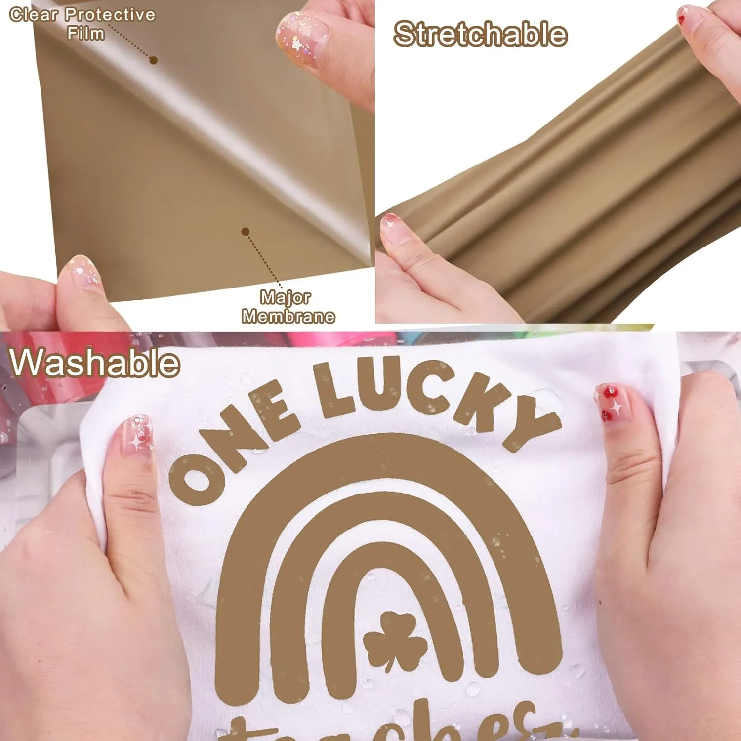 WRAPXPERT Camel Heat Transfer Vinyl Roll HTV Vinyl Iron on Vinyl12 x12ft for T-Shirts, Heat Press Vinyl for Garments Fabrics