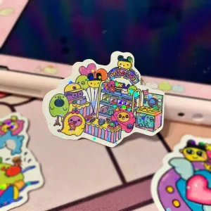 Yarn babies go shopping Stickers