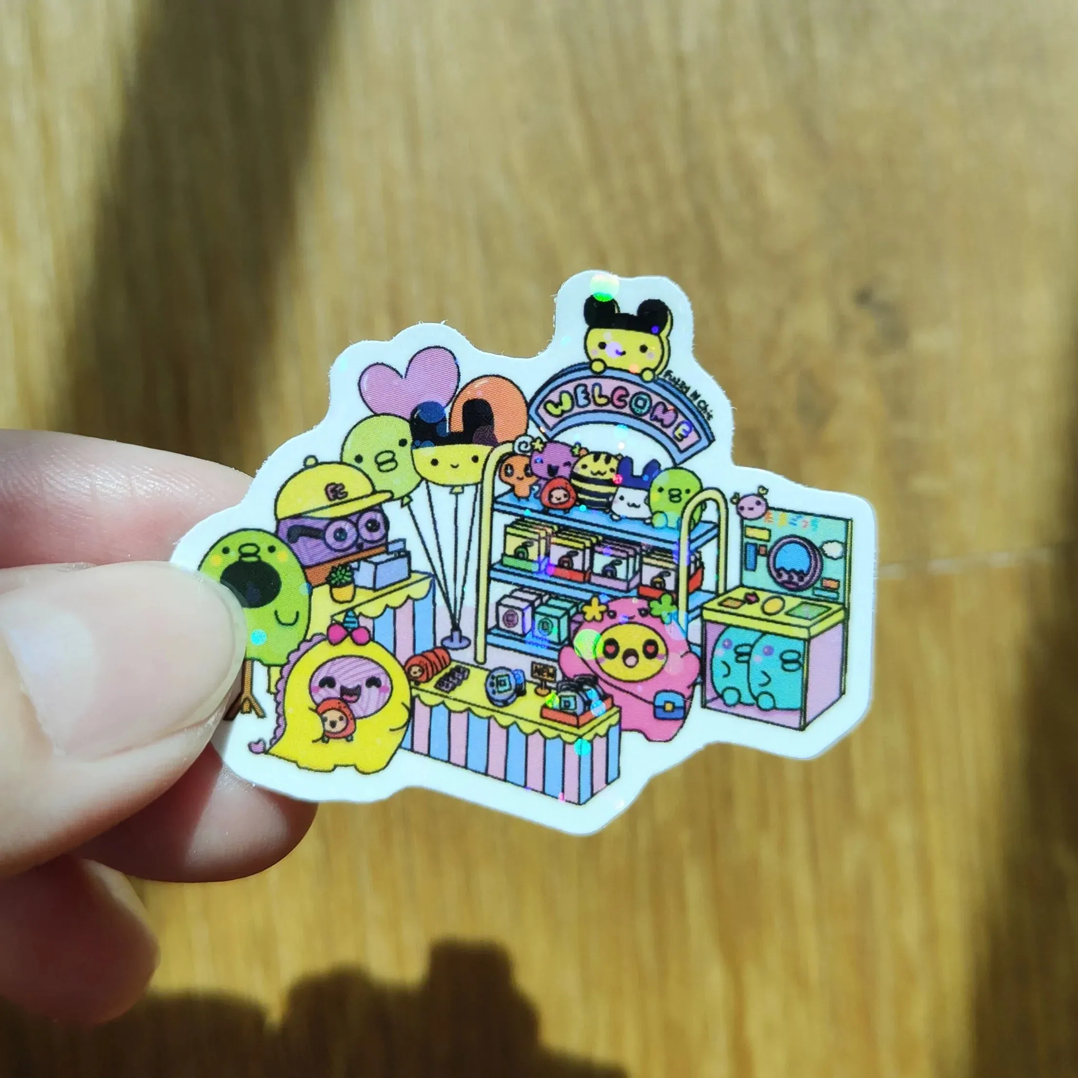 Yarn babies go shopping Stickers