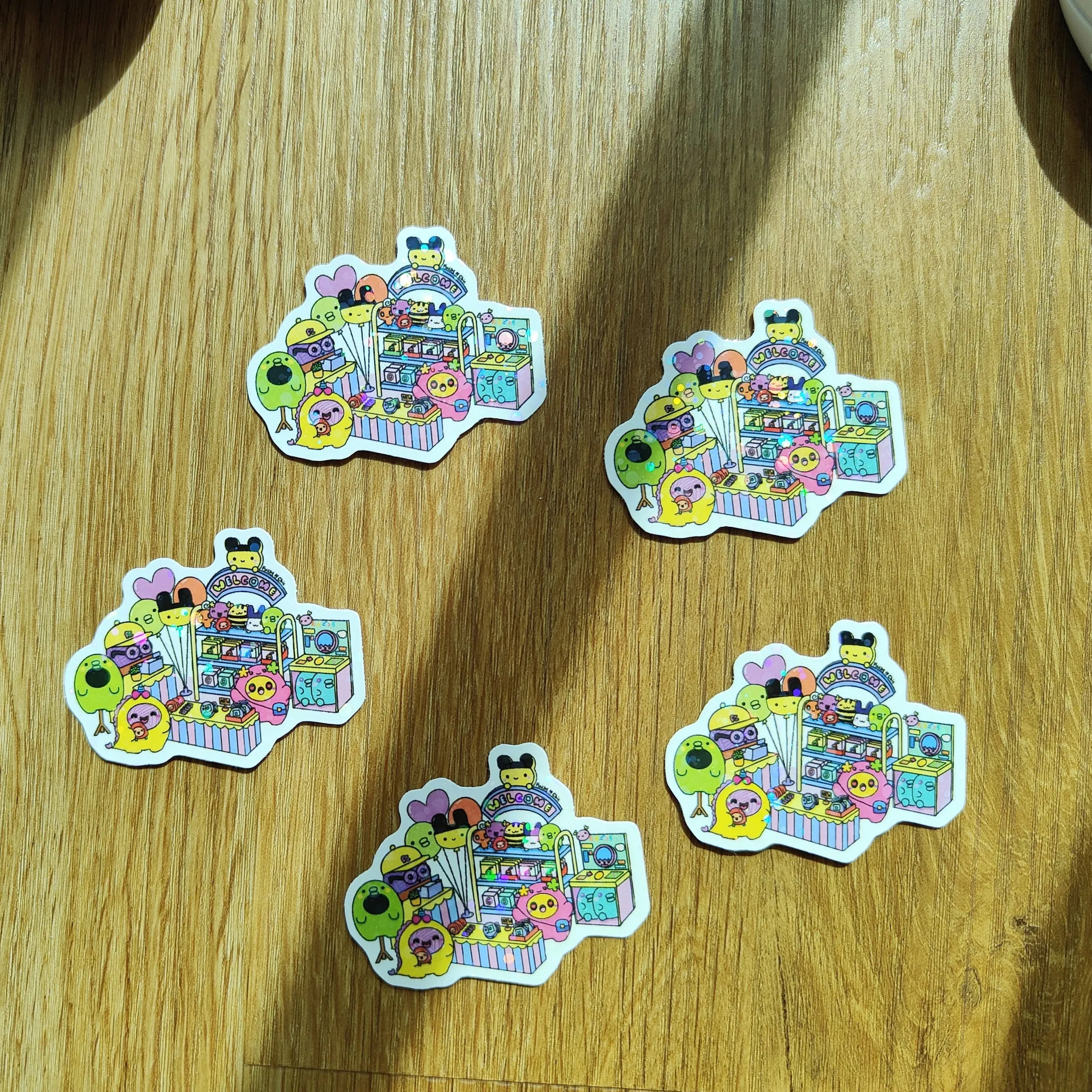 Yarn babies go shopping Stickers