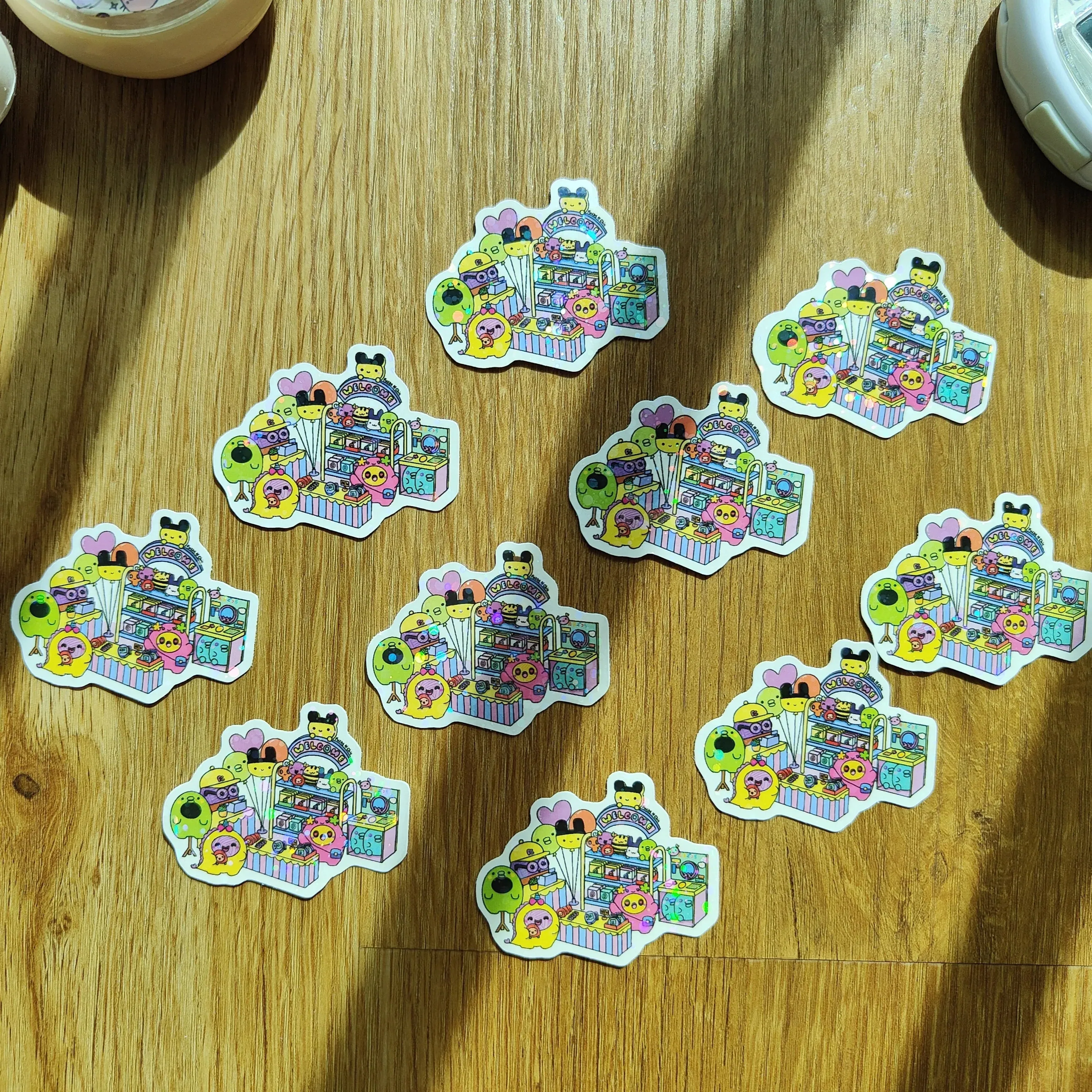 Yarn babies go shopping Stickers