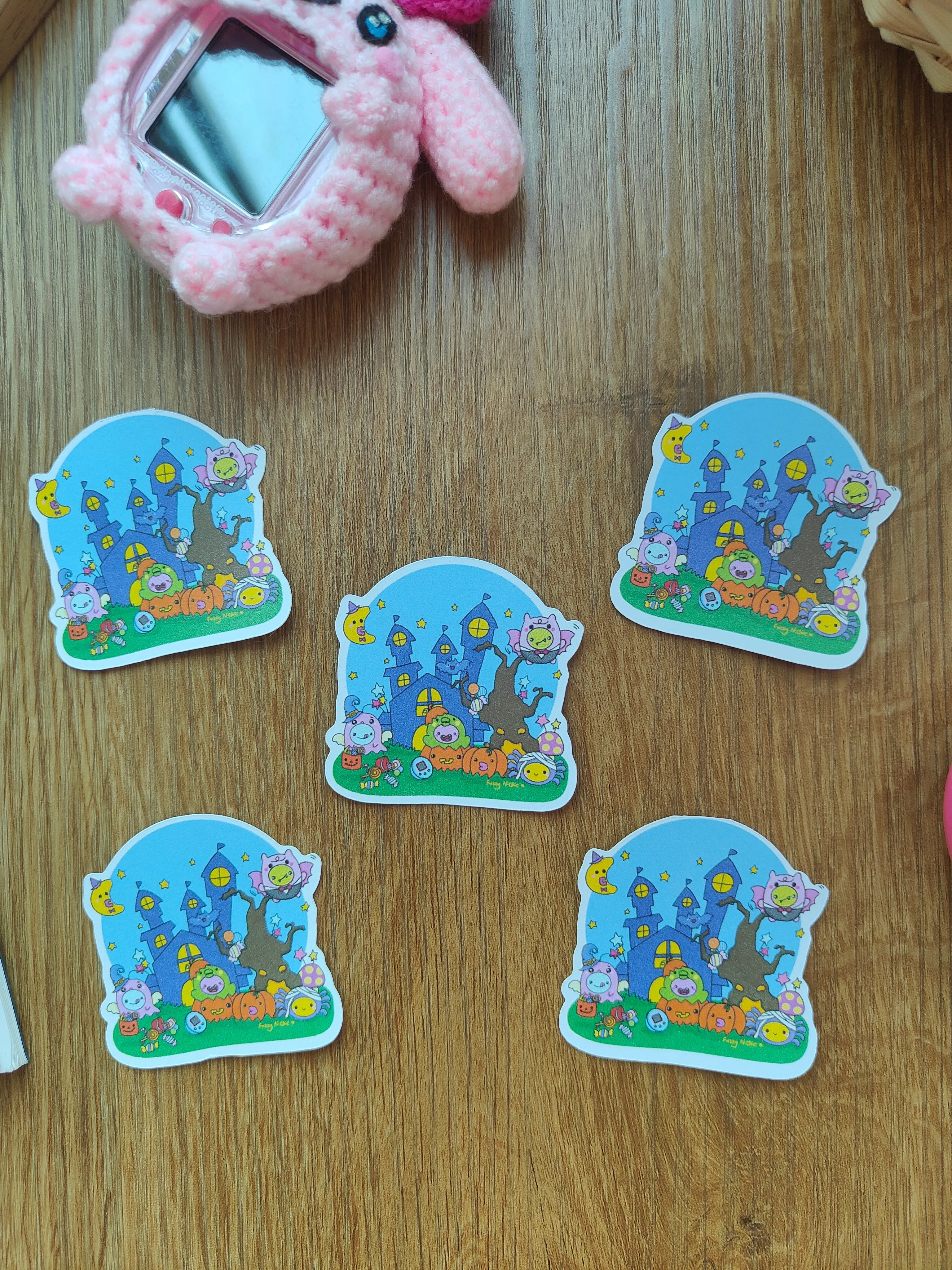 Yarn babies Halloween party Sticker