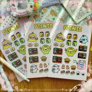 Yarn babies Picnic Stickers set