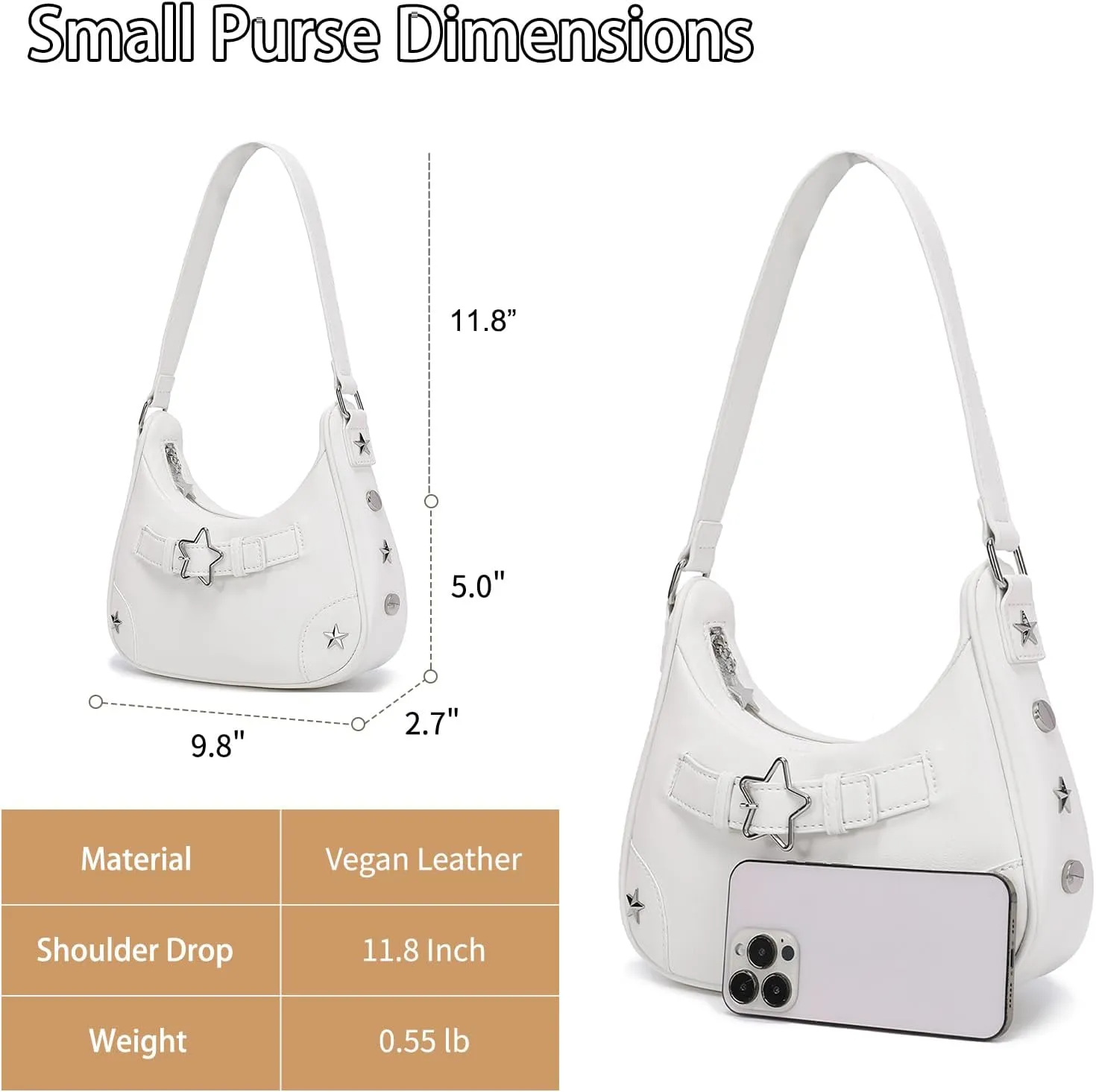 YIKOEE Shoulder Bag Y2k Purse: 90s Mini Underarm Bag - Cute Small Purse