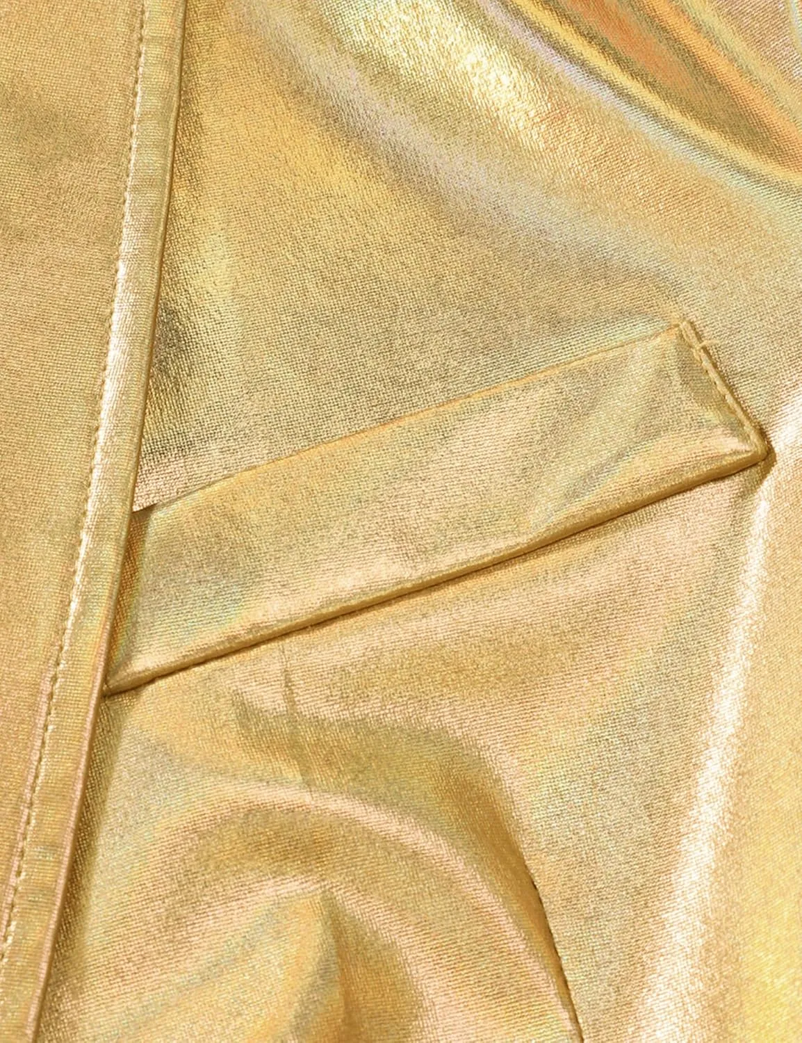 ZEROYAA Men's Metallic Shiny Suits Disco Sequin Blazer and Pants 2 Piece Sets for Party Prom
