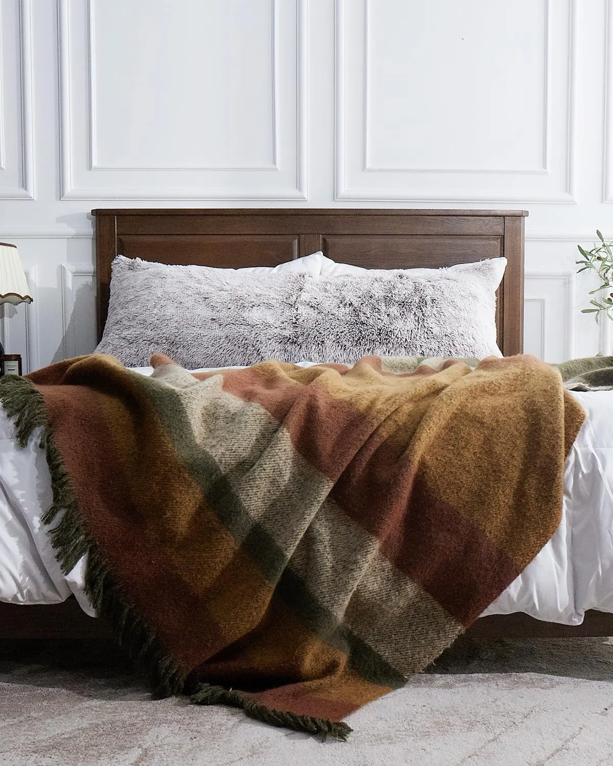 ZonLi Throw Blanket, 50" x 60" Yellow Decorative Classic Blankets with Tassel for Couch, Bed, Sofa, Chair, Outdoor, Cozy Warm Lightweight Blankets (Brown & Yellow)