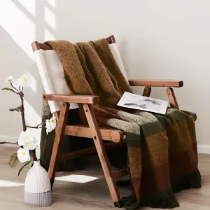 ZonLi Throw Blanket, 50" x 60" Yellow Decorative Classic Blankets with Tassel for Couch, Bed, Sofa, Chair, Outdoor, Cozy Warm Lightweight Blankets (Brown & Yellow)