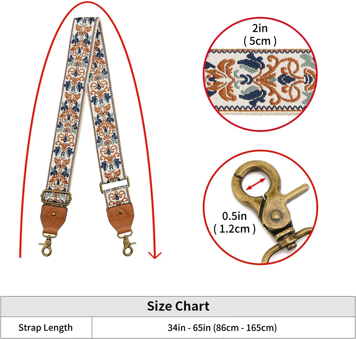 ZOOEASS Wide Shoulder Strap Adjustable Replacement,Purse Strap,Multi-Pattern Crossbody Bag Strap